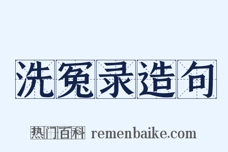 洗冤录造句是什么意思的图片